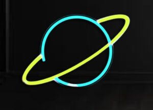 Saturn Planet Neon