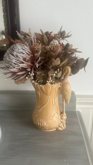 Burnt Cream Bird Vase