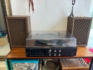 Sanyo Stereo Vinyl Player + Speakers